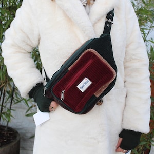 Patchwork Corduroy Bum Bag: Vegan Fanny Pack, Festival Hippie Style, Belfast