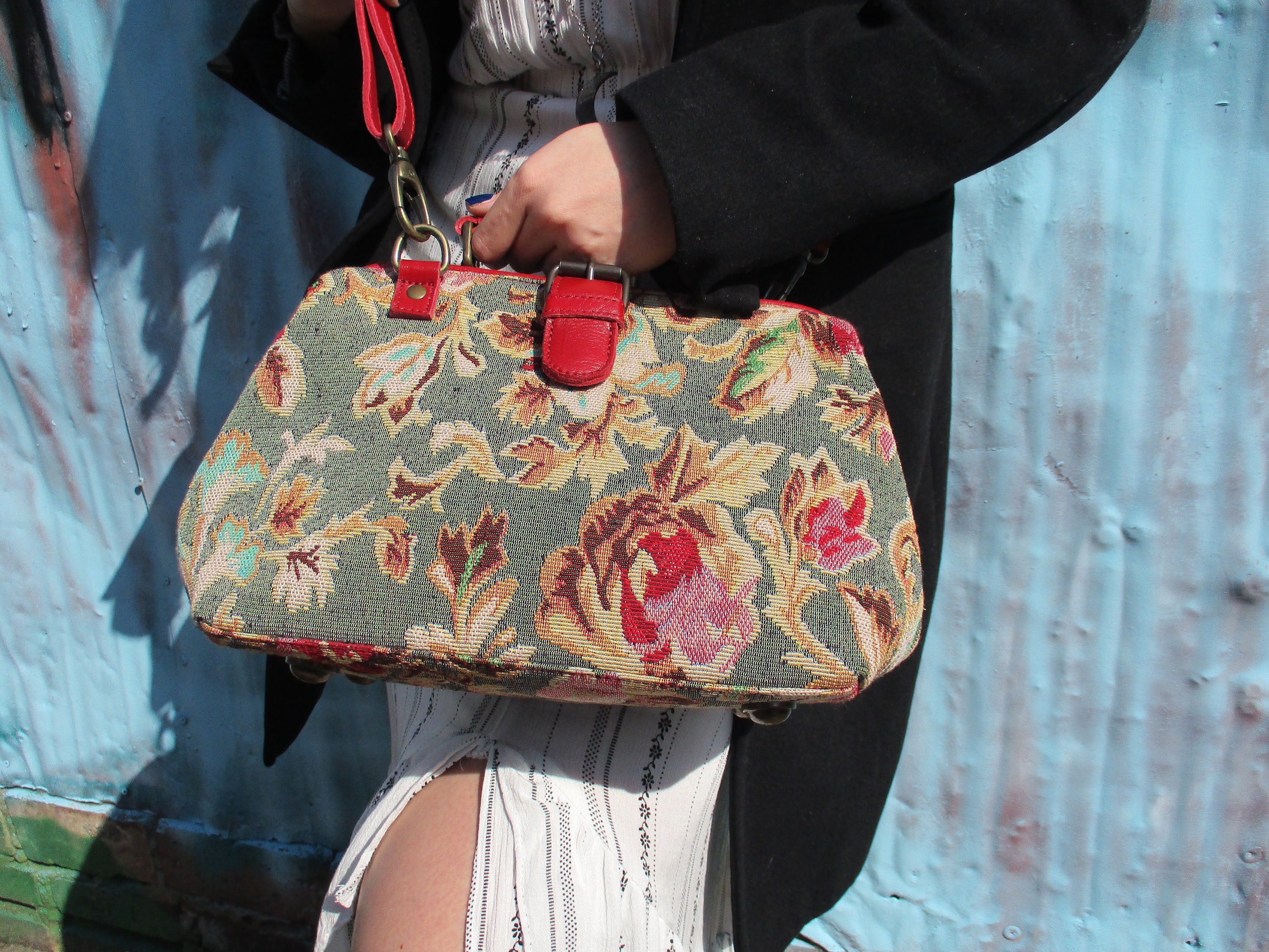 Sac Dhurrie Kuchi Fait Main En Laine Multicolore - Style Vintage épaule, Qualité Afghanistan - Neuf Sans étiquette