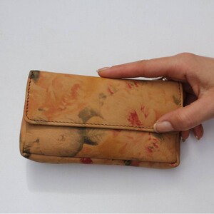 Pochette in pelle Francesca Stampa floreale