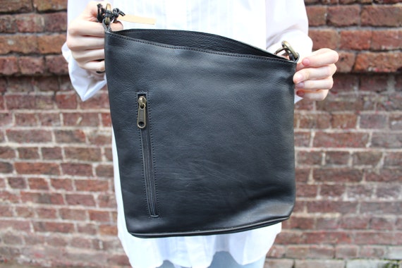 Black Leather Mini Crossbody Bag