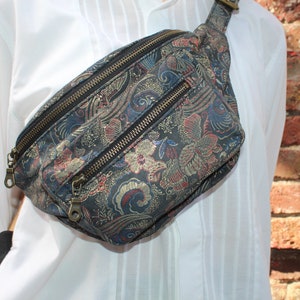 Leather Fanny Pack: Turandot Print Bum Bag with Adjustable Strap