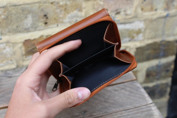 TRIFOLD MENS WALLET Men's Leather Trifold Wallet Handmade 