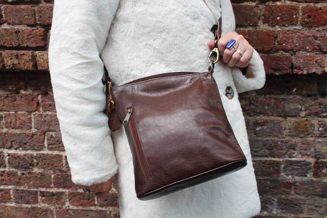 Across Body Messenger Bag Brown Leather Soft Purse Etsy