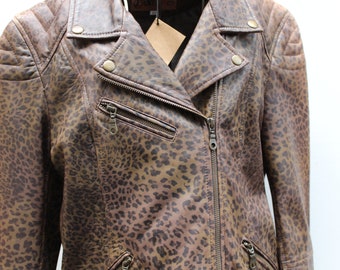 Biker Jacket Leopard, Animal Print Leather