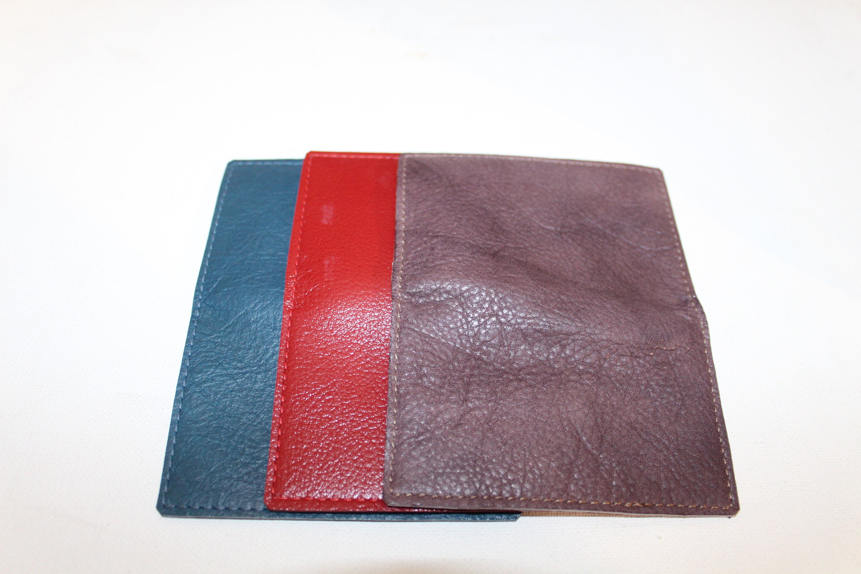 Card Holder Red Leather Double Card Holder Folded Card -  Israel