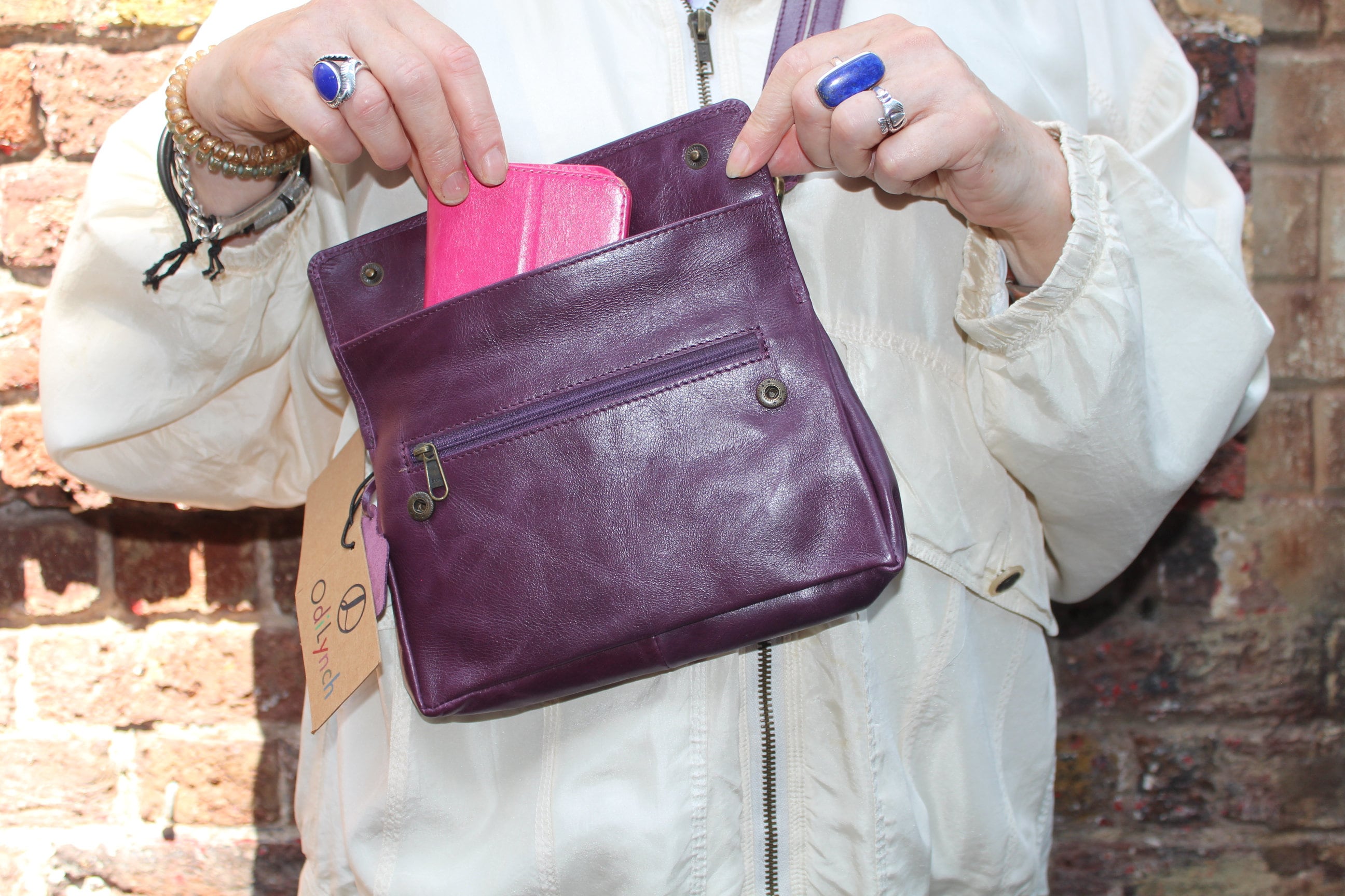 Mini Leather Bag Purple Handbag Cross Body Tiny Bag Long -  Israel