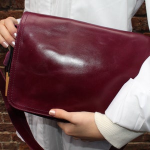 Sac organiseur cuir violet, Denise Messenger Multizip, Compartiment arrière, Longue bandoulière réglable, Sac bandoulière, Sac porté épaule, Pochette