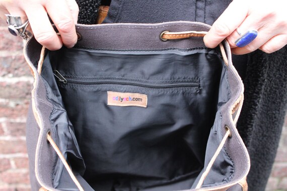 Handmade Grey Canvas Leather Rucksack: Unisex Adventurer Backpack - Etsy Handmade Grey Canvas Leather Rucksack: Unisex Adventurer Backpack - Etsy