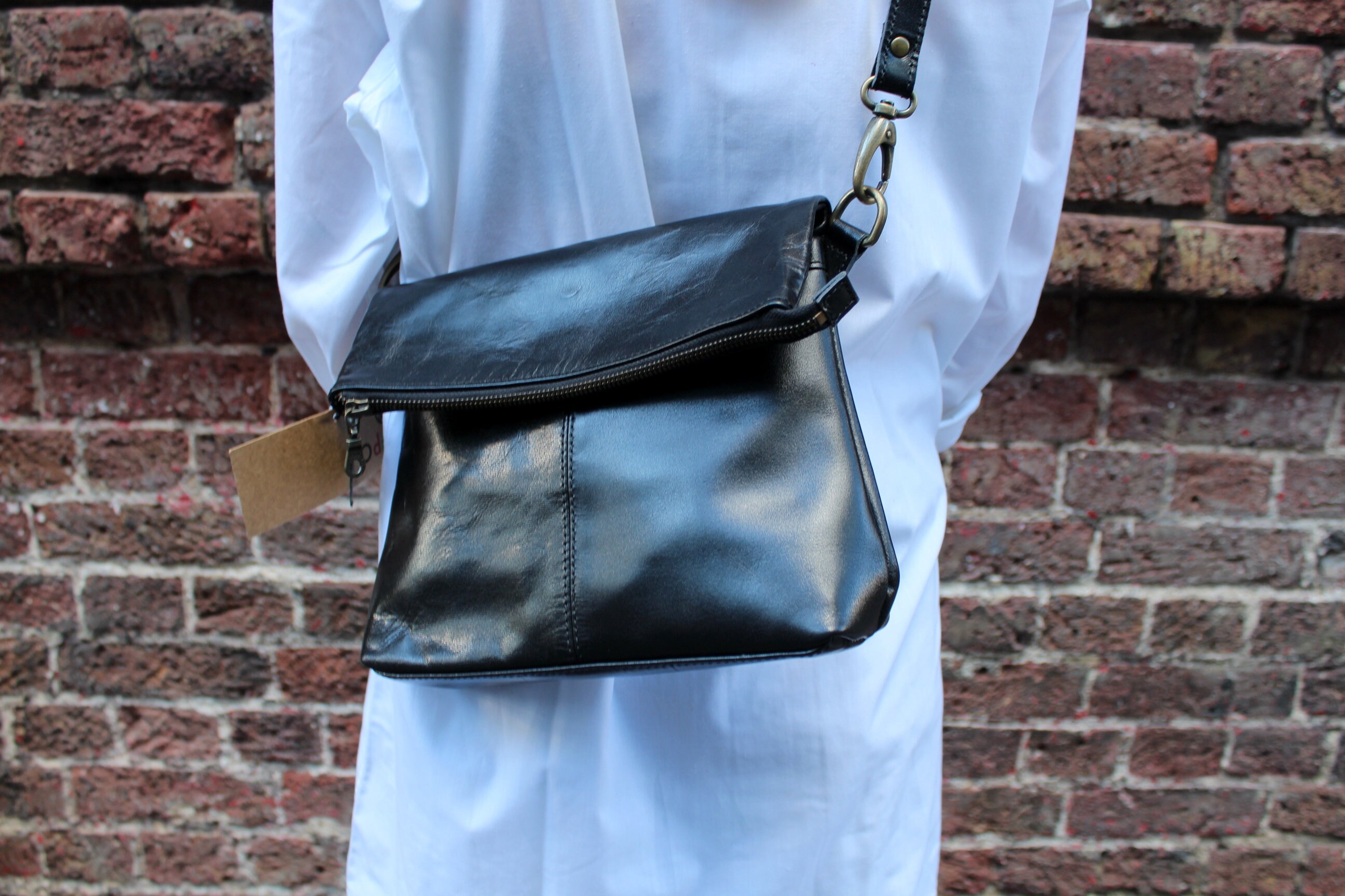 Black Foldover Bag Etsy UK