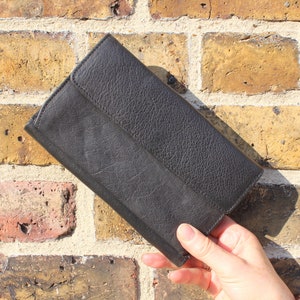 Extra large Wallet, Black leather clutch bag, Travel wallet, Internal zip, Card spaces, Strong but soft black leather
