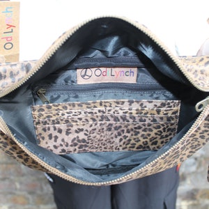 Bum Bag Leopard print Leather, Fanny pack, Mediterranean, Inner pocket card slots, Fanny chest bag medium, Hip or Side Bag Real Leather image 7