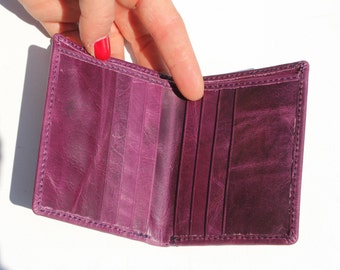 AKH® Oyster - Custodia a portafoglio in vera pelle con porta carte di