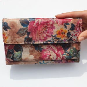 Cartera de viaje Odilynch Floral n.º 14 de cuero