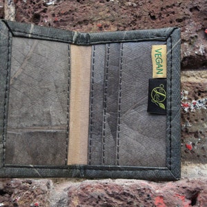 Grey card holder, Vegan card wallet, teakleaf, Teakleather, Non-leather, Crueltyfree, Ecological