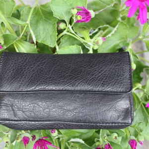 Bolso de piel Francesca, Monedero de piel suave multiusos negro con cremallera frontal, Neceser de maquillaje, Monedero, Cartera o minicartera de maquillaje, Minibolso de mano