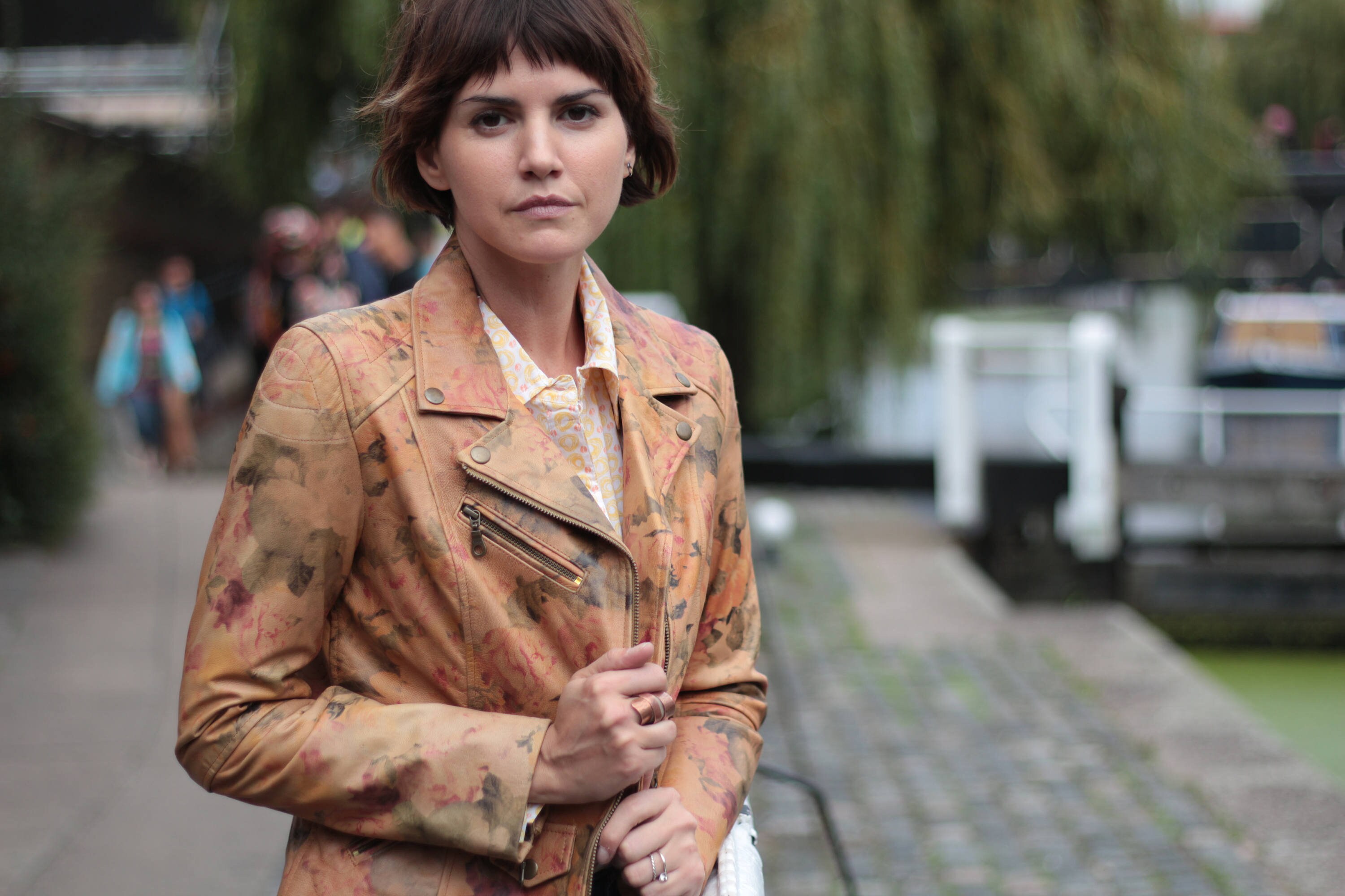 Image of Biker Jacket in Floral Vdf Leather