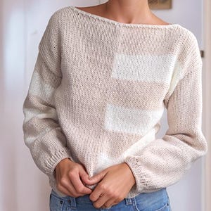 Easy Sentro 48-truipatroon met strepen voor beginners - Addi King breimachine wintertrui - tutorial voor damestrui!