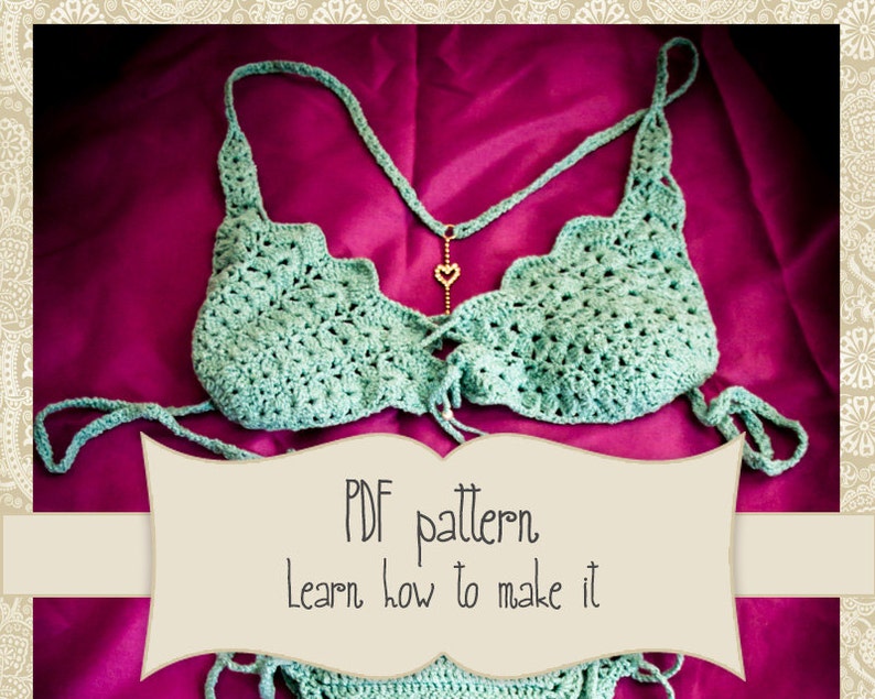 Brazilian bikini crochet pattern - Crochet Bikini - Crochet Bathsuit - Crochet Lace Swimwear 