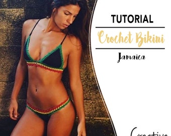 Patrón de Bikini a Crochet - Cómo hacer Traje de baño a Crochet - Traje de baño de crochet y lycra para mujer