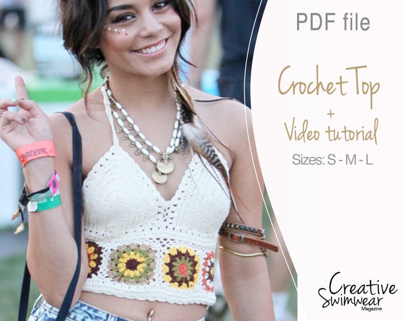 Crochet TOP for woman and girls Gift Pattern Tutorial crochet top with video image 1