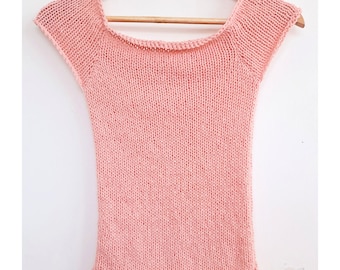 OFF SHOULDER Top Knitting PDF pattern for Sentro knitting machine or Addi Express Easy Tank top summer tutorial for women!