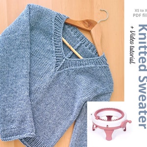 Checkered Sweater on Addi / Sentro Circular Knitting Machine - Etsy