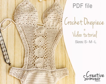 Crochet Swimsuit Pattern and video tutorial - Crochet Bathing suit