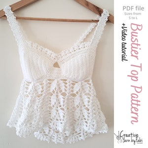Crochet PDF pattern Bustier Top Festival Boho top pattern - Summer lace handmade top tutorial