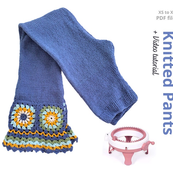 Knitting PDF pattern for Pants using Sentro machine or Addi 46 with crochet edging!
