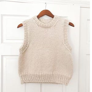 Strickmuster Weste mit Rundhalsausschnitt - Ärmellose Pullover Anleitung für Sentro oder Addi Kingsize Rundstrickmaschine!