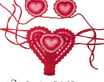Patrón de ropa interior de corazón de crochet: lencería para San Valentín (PDF)