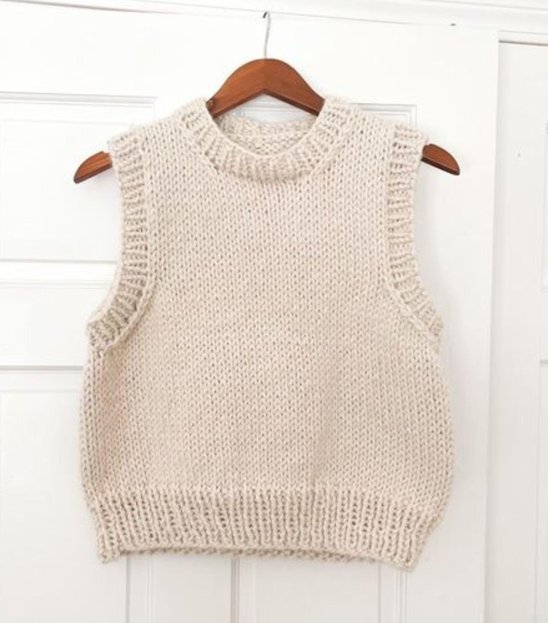 【SCENERITY】Sove knit vest Sentro 48 Pin Knitting Machine Vest Pattern With Round Neck