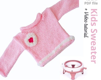 Knitted Baby and toddler Sweater PDF pattern - Sentro 48 or ADDI knitting machine baby birthday gift tutorial!