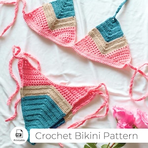 Handmade Bikini Crochet Pattern and Tutorial - Easy to make bathing suit summer top for beginners!