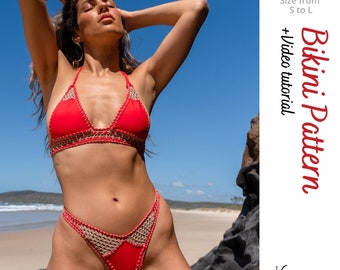 Crochet Bikini PDF Pattern with Lycra - Crochet and lycra bathing suit swimwear