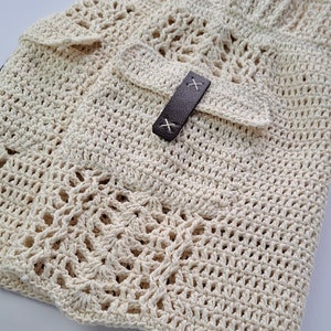 Crochet Cargo Skirt PDF Pattern with Pockets for Women - Easy beginner Boho Low waist Summer handmade organic cotton yarn skirt tutorial