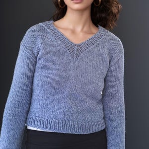 V-neck Sweater Knitting PDF Pattern for Sentro Knitting Machine or Addi ...