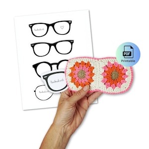 Modèle de carte d'insertion de couverture de lunettes de soleil imprimable - PDF téléchargeable - présentoir de couverture de lunettes au crochet, emballage imprimable