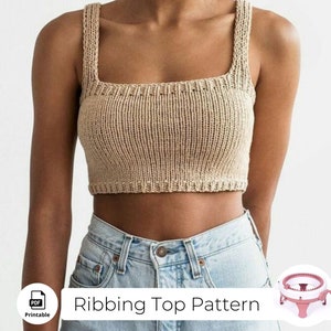 Knitted Ribbing Top Pattern for Festival summer or winter knit top for women PDF using Sentro or Addi kingsize circular knitting machine!