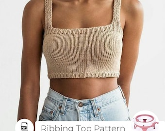 Knitted Ribbing Crop Top Pattern for Sentro/Addi Circular Knitting Machine (PDF)