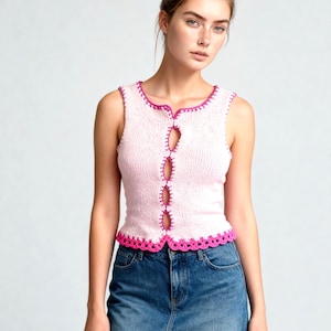 Sentro 48 knitting machine Tank top Pattern - Addi Kingsize women's Summer vest tutorial