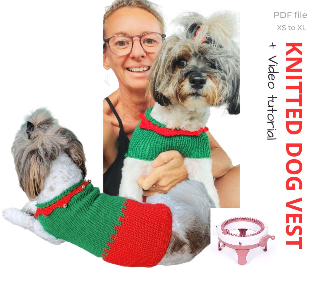 PDF Knitting Pattern Dog Sweater Vest for Sentro or Addi Express ...