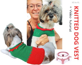 PDF Knitting Pattern Dog sweater vest for Sentro or Addi express circular knitting machine !