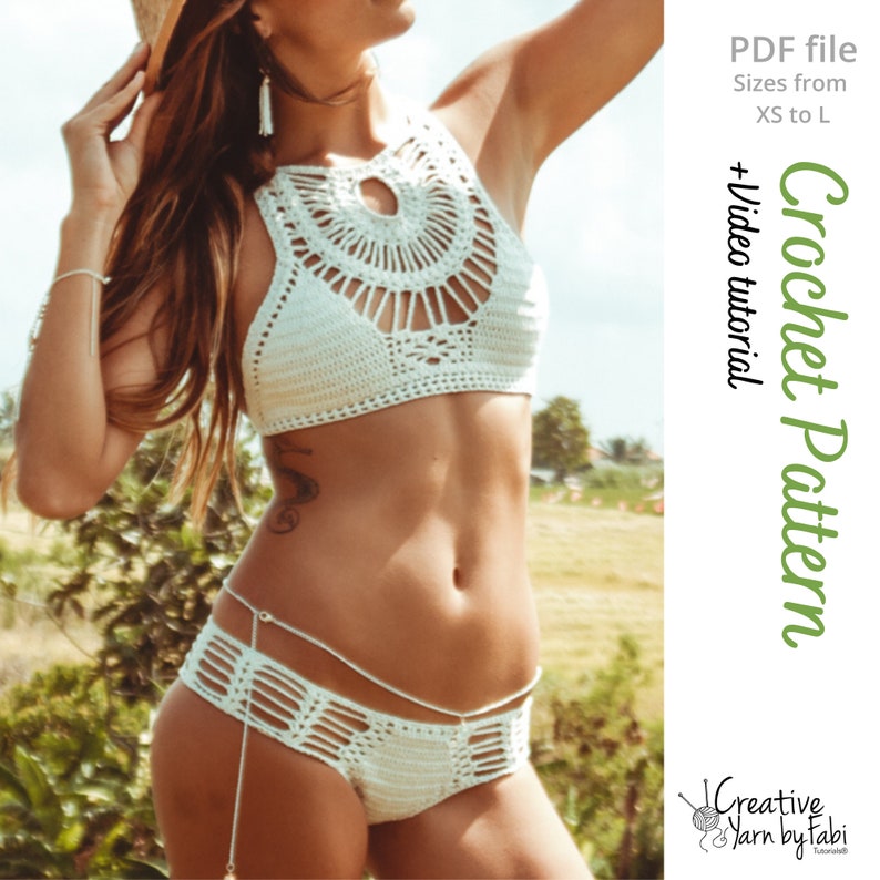 crochet PDF top pattern crochet bikini