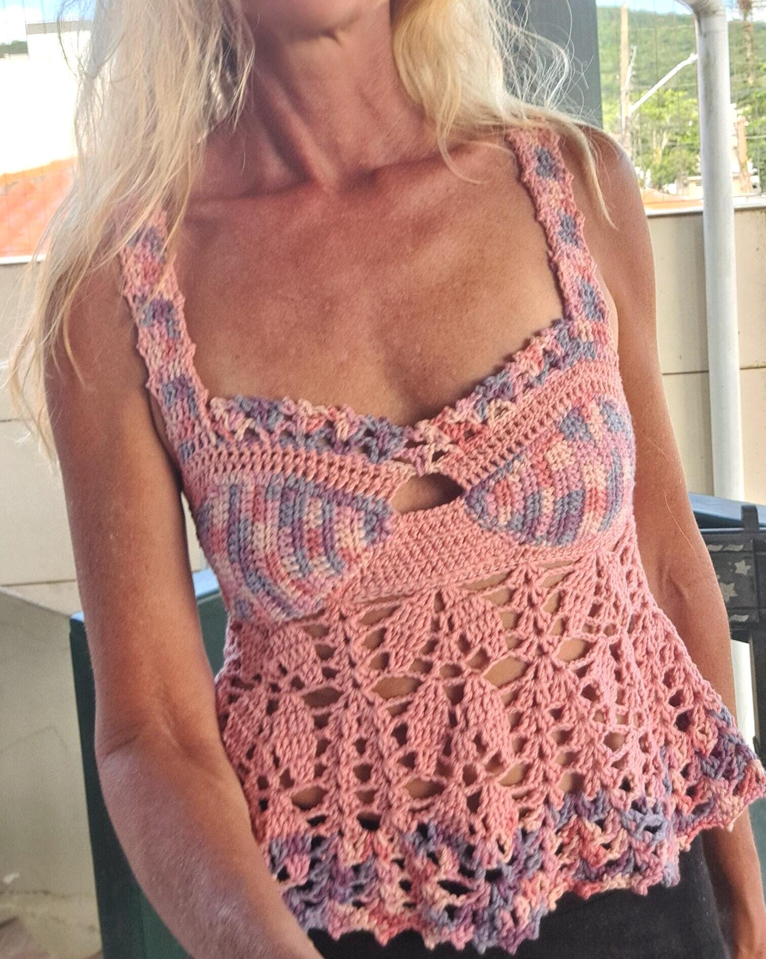 oll Emma crochet bustier オール Crochet cotton bustier top