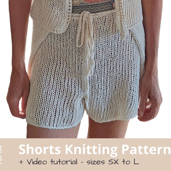DIY Wrap shorts Knitting PDF pattern for Sentro 48 machine or Addi King Easy Resort summer tutorial gift for women!