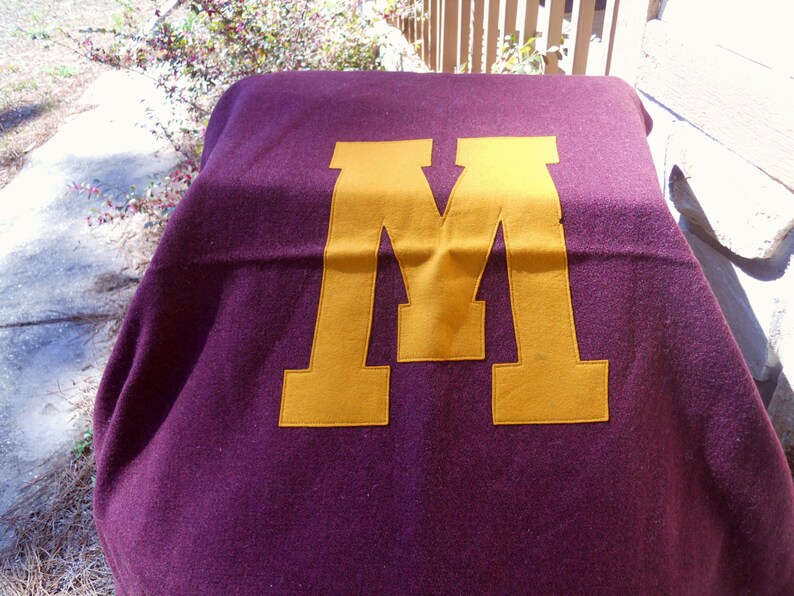 Vintage University of Minnesota wool stadium blanket Etsy