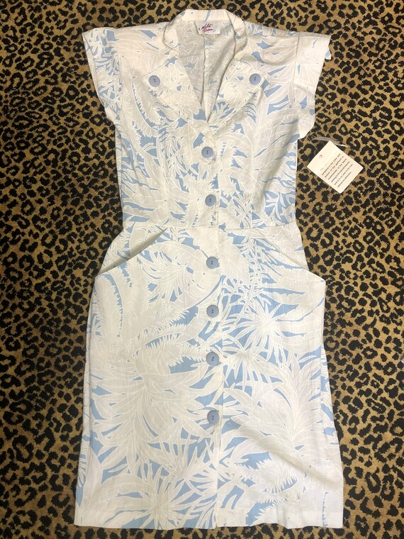 80's New Wave Tropical print Wild Dress with tags