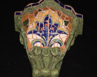 Mosaic wall sconce,Hand Crafted Indoor or Outdoor Mosaic Sconce