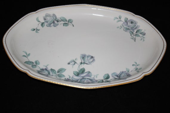royal tettau germany us zone blue rose platter 14 inches etsy